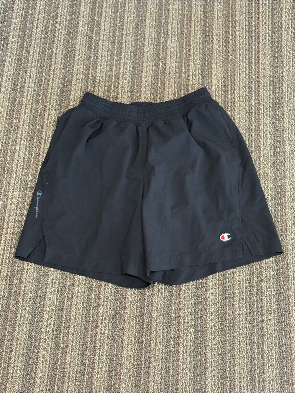 Champion Black Athletic Training Shorts with Logo